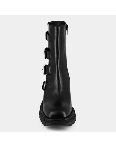 Boots en Cuir Dovily noires - Talon 6.5 cm